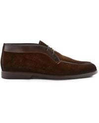 Santoni - Suede-Leather Panels Ankle Boots - Lyst
