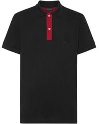 Billionaire - Crest-embroidered Cotton Polo Shirt - Lyst