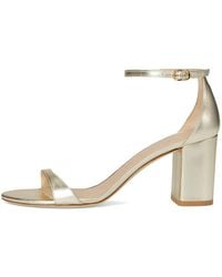 Stuart Weitzman - Nudist Block 75 Ankle-Strap Block Heeled Sandals - Lyst