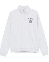 Sporty & Rich - Quarter-Zip Pinted Sweatshirt - Lyst
