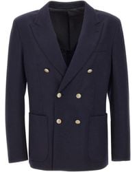 Eleventy - Double-Breasted Wool Blazer - Lyst