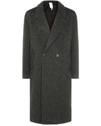 Hevò - Herringbone Double-Breasted Coat - Lyst