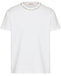 Valentino Garavani - T-shirt en coton à détails de clous - Lyst