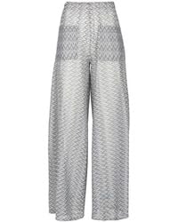 Palmacea - Yera Zigzag-Knit Wide-Leg Trousers - Lyst