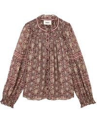 Ba&sh - Denna Floral-Print Smocked Shirt - Lyst