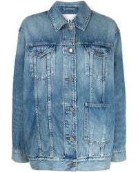 Ganni - Organic-cotton Blend Denim Jacket - Lyst