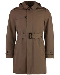 Moorer - Removable-Hood Belted Trench Coat - Lyst
