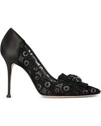 Manolo Blahnik - Danceny Lace-Embellished Heeled Pumps - Lyst