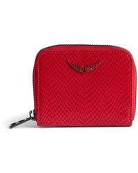 Zadig & Voltaire - Wing-Embellished Embossed-Leather Zip-Around Wallet - Lyst