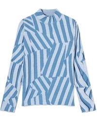 KENZO - Stripe-Pattern High-Neck Sweater - Lyst
