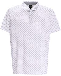 Armani Exchange - Geometric-pattern Print Cotton Polo Shirt - Lyst