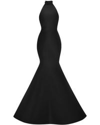 Oscar de la Renta - Bow-embellished Silk Halterneck Gown - Lyst