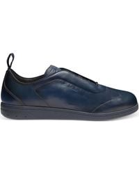 Santoni - Leather Slip-On Sneakers - Lyst