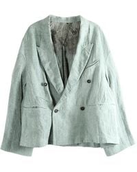 Ziggy Chen - Double-Breasted Linen Blazer - Lyst