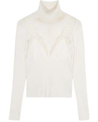 Blumarine - Rollkragenpullover Mit Spitze - Lyst