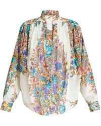 Etro - Bluse mit Blumen-Print - Lyst
