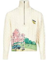 House of Errors - Graphic-Print Cable-Knit Sweater - Lyst
