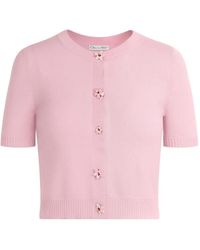 Oscar de la Renta - Floral-Button Cardigan - Lyst