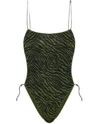 Oséree - Zebra-Print Lurex-Thread Swimsuit - Lyst