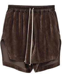 Rick Owens - Velvet Side-Split Shorts - Lyst