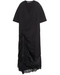 Bimba Y Lola - Knot Bimaterial T-Shirt Dress - Lyst