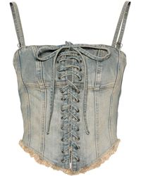 MISBHV - Lara Denim Corset Top - Lyst
