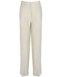 Lardini - Linen Straight-Leg Trousers - Lyst