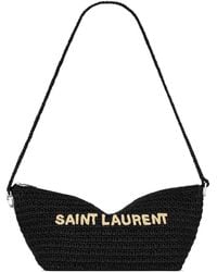 Saint Laurent - Le Rafia Logo-Embroidered Shoulder Bag - Lyst