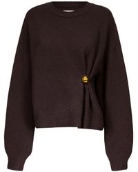Loulou de Saison - Rundhals-Pullover Mit Metallic-Detail - Lyst