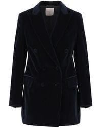 Latorre - Double-Breasted Velvet Blazer - Lyst