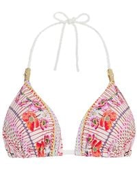 Temperley London - Pomegranate Floral Triangle Bikini Top - Lyst