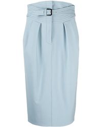 Alberta Ferretti - High-Waisted Belted Skirt - Lyst