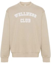 Sporty & Rich - Wellness Club-Flocked Cotton Sweatshirt - Lyst