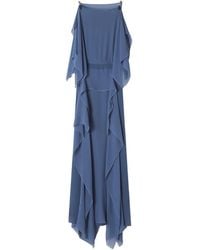 Lanvin - Maxi-Jurk Met Kettingdetail En Ruches - Lyst