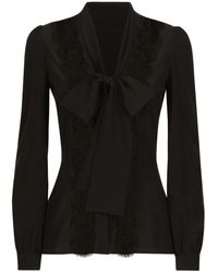Dolce & Gabbana - リボンディテール サテンシャツ - Lyst