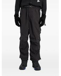 and wander - Logo-Embroidered Cargo Straight-Leg Trousers - Lyst