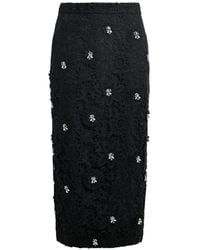 Essentiel Antwerp - Floral-Lace Midi Straight Skirt - Lyst