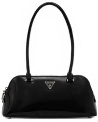 Guess - Arnela Schultertasche mit Logo-Schild - Lyst