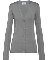 Prada - Button-up Knitted Cardigan - Lyst