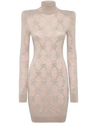 Philipp Plein - Mini-Jurk Verfraaid Met Kristallen En Monogram - Lyst