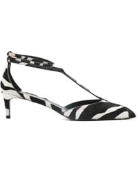 KHAITE - Mia Zebra Print T-Strap Pumps - Lyst