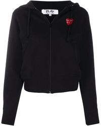 COMME DES GARÇONS PLAY - Logo-Motif Zip-Up Hoodie - Lyst