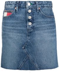 tommy jeans denim dungaree mini dress