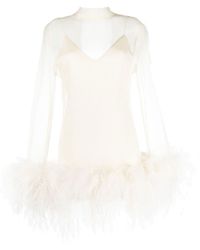 ‎Taller Marmo - Robe courte Gina Spirito bordée de plumes - Lyst