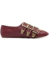 Chloé - Susanna Square-Toe Buckle Flat Pumps - Lyst