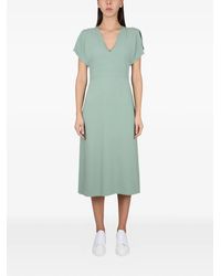 BOSS - V-Neck Midi Dress - Lyst