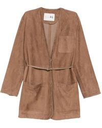 Manzoni 24 - Patch-Pocket Belted Suede Jacket - Lyst