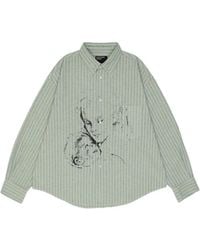 Enfants Riches Deprimes - Henri's Repaired Graphic-Print Striped Shirt - Lyst
