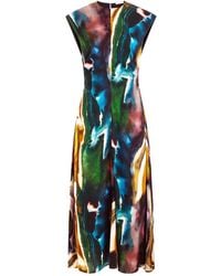 Marie Oliver - Zuri Kleid Mit Abstraktem Print - Lyst