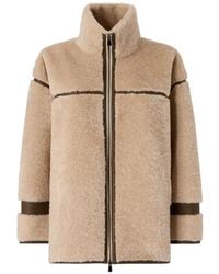 Pinko - Faux-Shearling Panelled Coat - Lyst